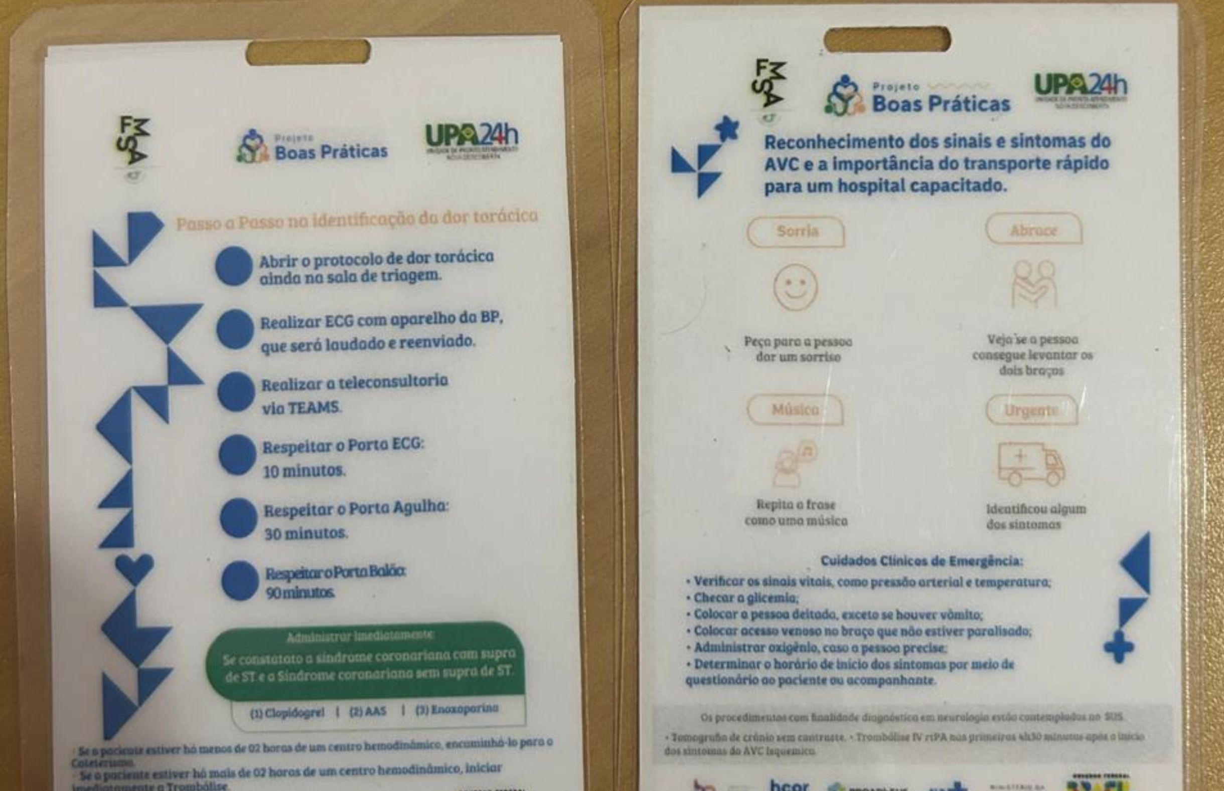 Protocolos de AVC e dor torácica em crachás agilizam atendimento e salvam vidas