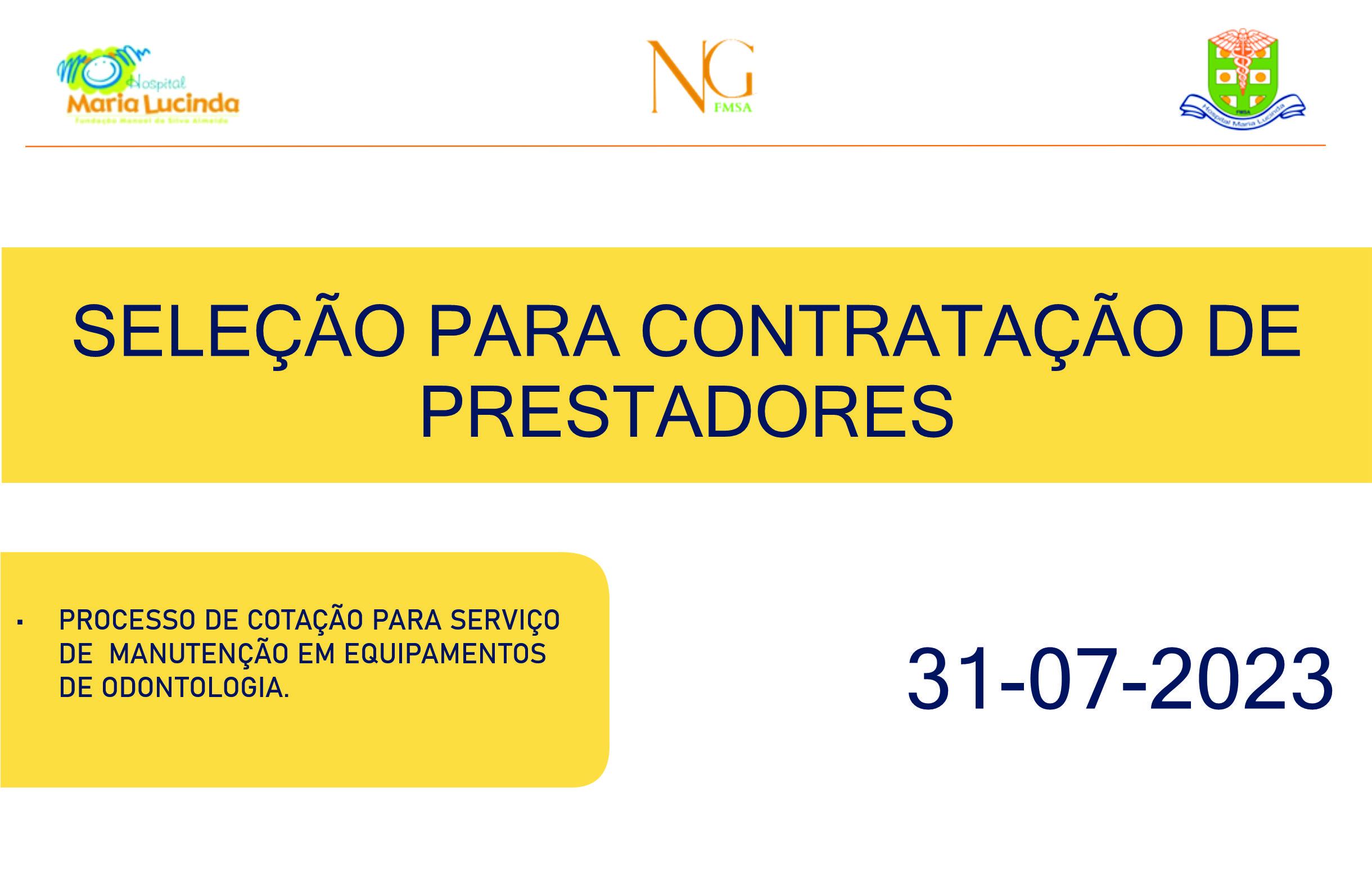 Processo De Cotação Para Serviço De Manutenção em Equipamento de Odontologia.